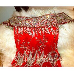 Couture Swarovski Crystals Runway Fringes Cocktail Prom Party Pageant Dress Gown